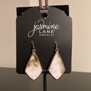 Jasmine Lane Gold and White Earrings